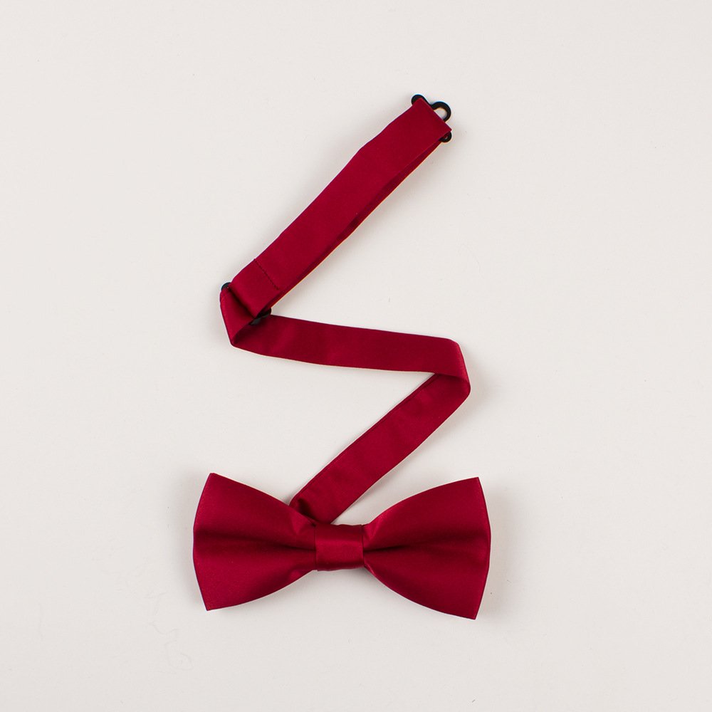 Men Wedding Party Plain Satin Classic Bow Ties Formal Tuxedo Solid Color Polyester Adjustable Neck Bowtie