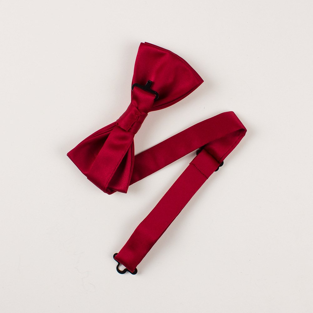 Men Wedding Party Plain Satin Classic Bow Ties Formal Tuxedo Solid Color Polyester Adjustable Neck Bowtie