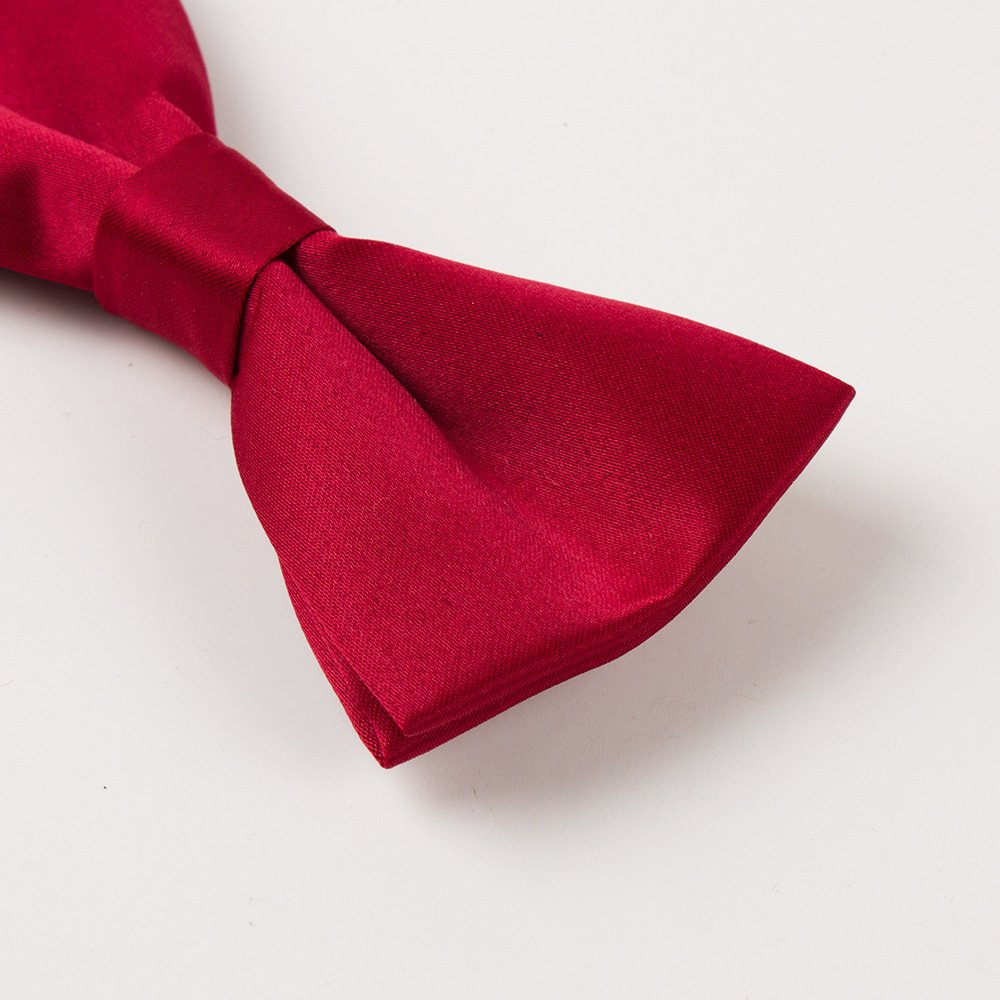 Men Wedding Party Plain Satin Classic Bow Ties Formal Tuxedo Solid Color Polyester Adjustable Neck Bowtie
