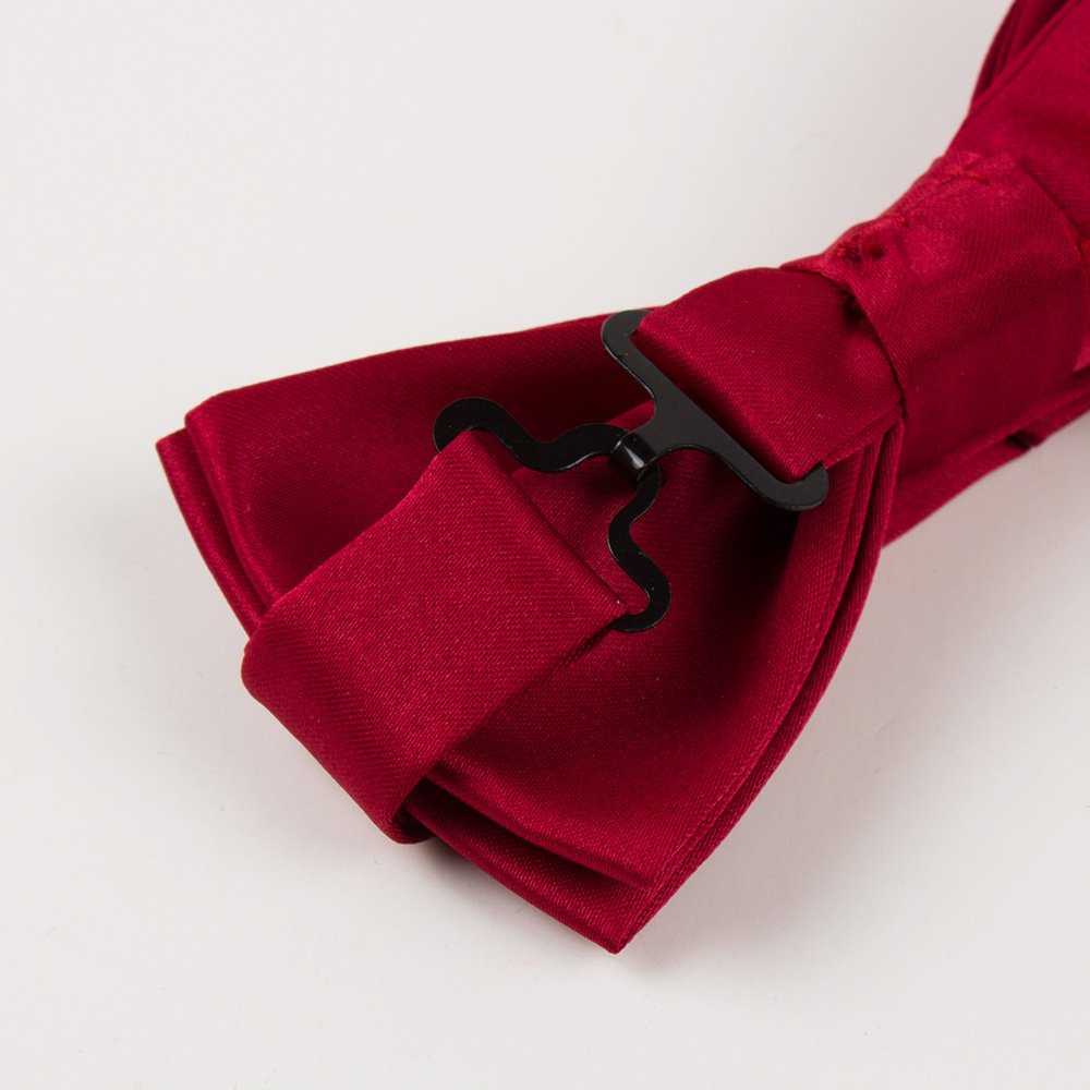 Men Wedding Party Plain Satin Classic Bow Ties Formal Tuxedo Solid Color Polyester Adjustable Neck Bowtie