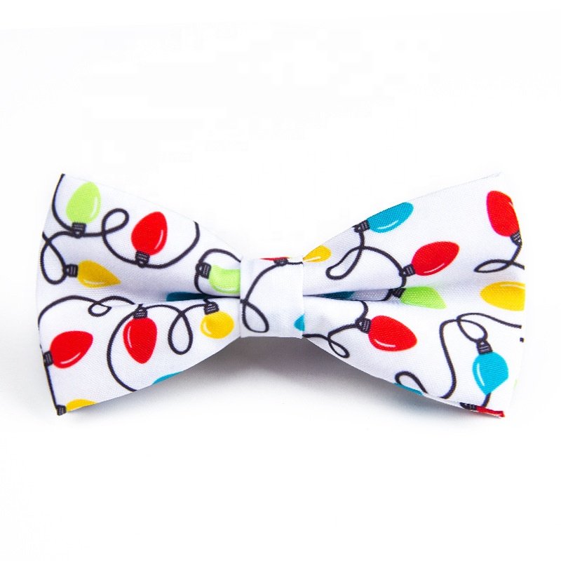 Factory directly provide men's bow tie santa claus xmas adult bowtie ready to ship printed christmas bow ties