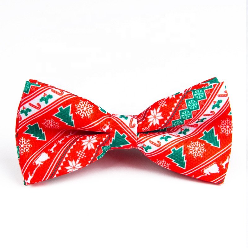Factory directly provide men's bow tie santa claus xmas adult bowtie ready to ship printed christmas bow ties