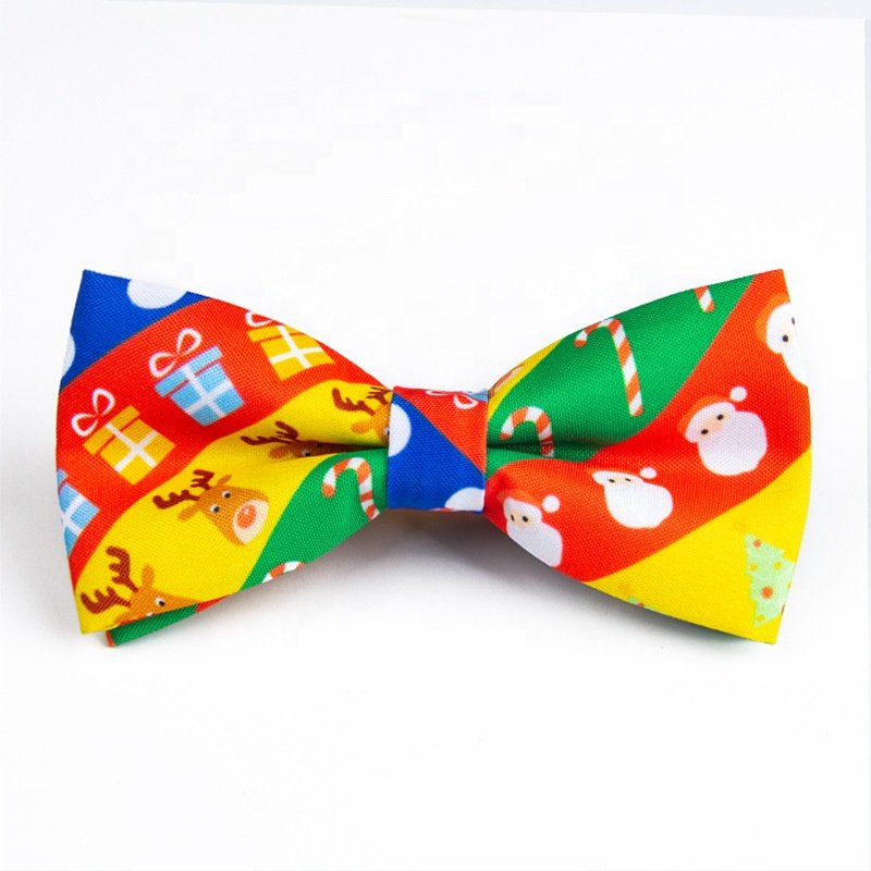 Factory directly provide men's bow tie santa claus xmas adult bowtie ready to ship printed christmas bow ties