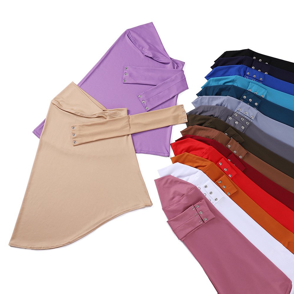 Wholesale Modal Muslim Jersey Hijab Solid Color Tudung Bawal With Tie Women Undercap Caps Inner Scarf Cover Neck Hijab