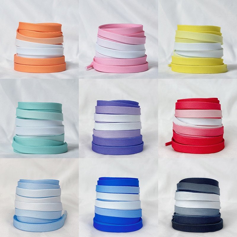 Gradient Cashew Flowers Laces Printed Flat Canvas Shoelaces Sports Casual Basketball Shoes Laces for Women and Men Shoe Laces