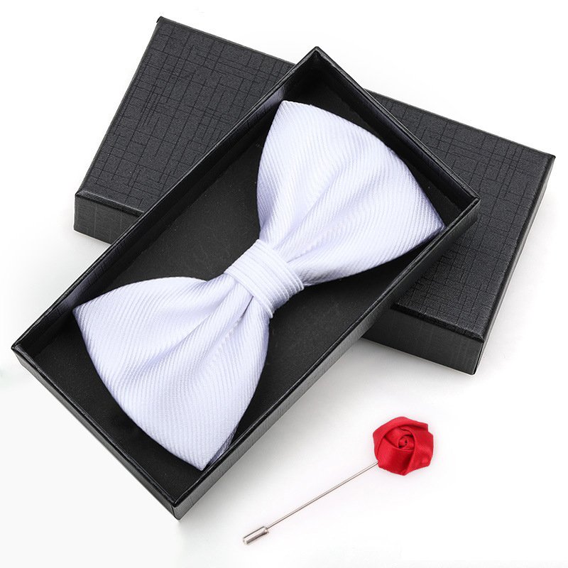 Double layered fabric bow tie, men's bow tie, best man, groom's wedding gift box