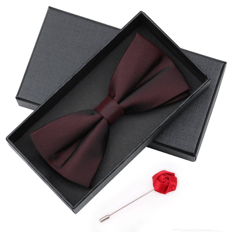 Double layered fabric bow tie, men's bow tie, best man, groom's wedding gift box