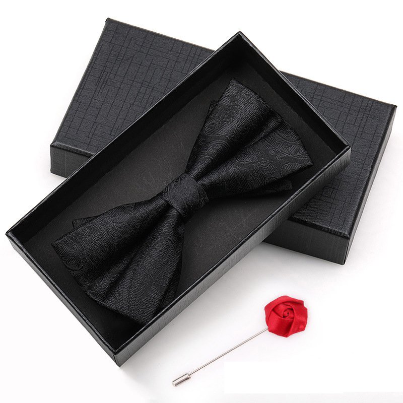 Double layered fabric bow tie, men's bow tie, best man, groom's wedding gift box