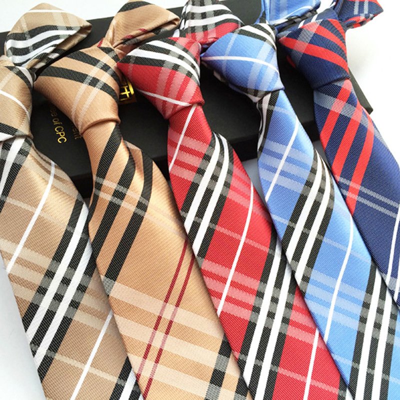 Wholesale Fashion Stripe Tie Suppliers Scottish Plaid Series Silk Men's Tie