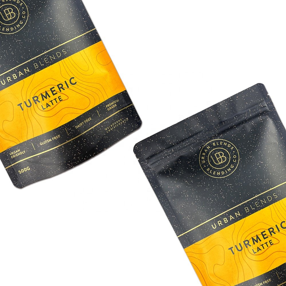 Custom printed logo 500g coffee bag aluminium foil mylar bag matte doypack with zipper stand up pouch for food packaging