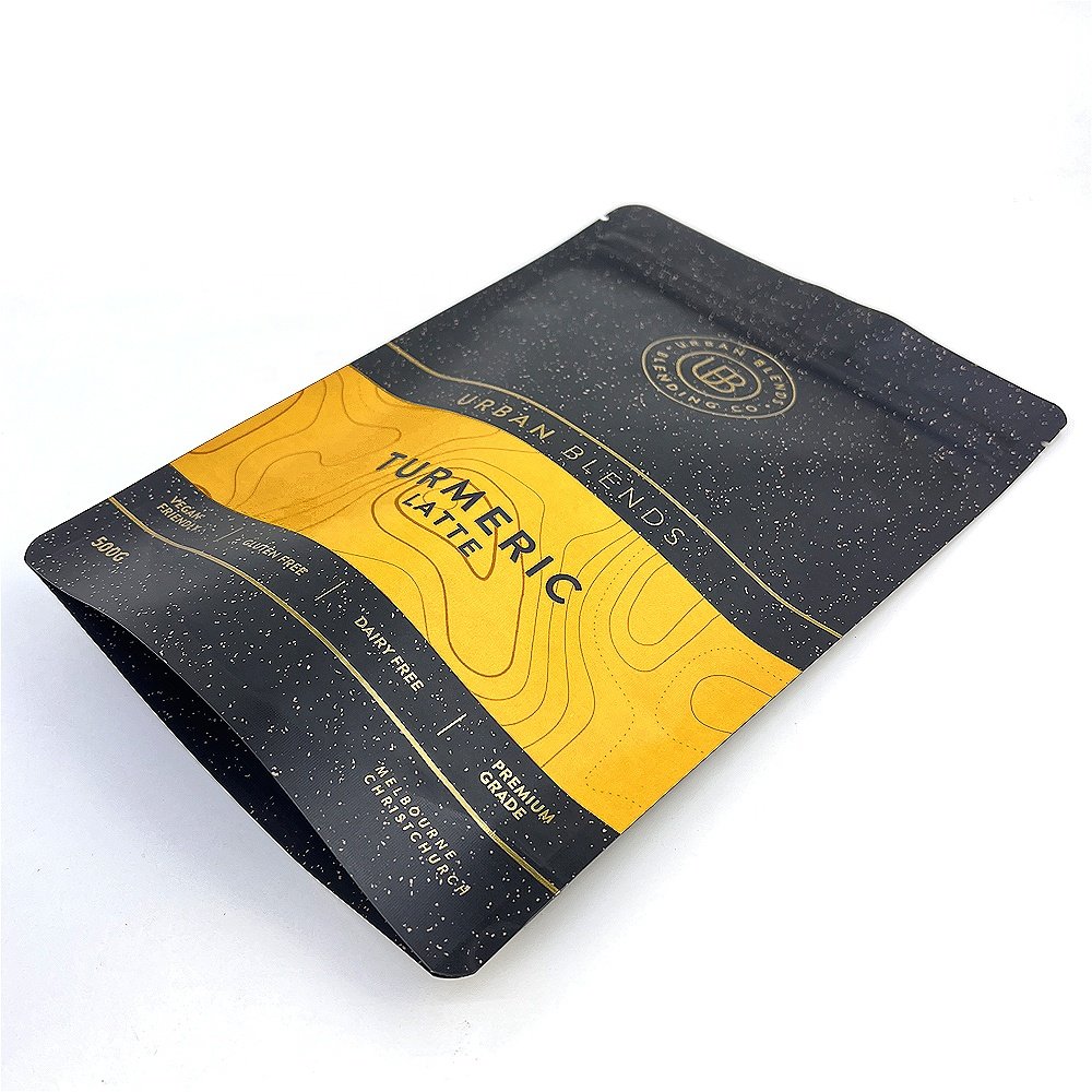 Custom printed logo 500g coffee bag aluminium foil mylar bag matte doypack with zipper stand up pouch for food packaging