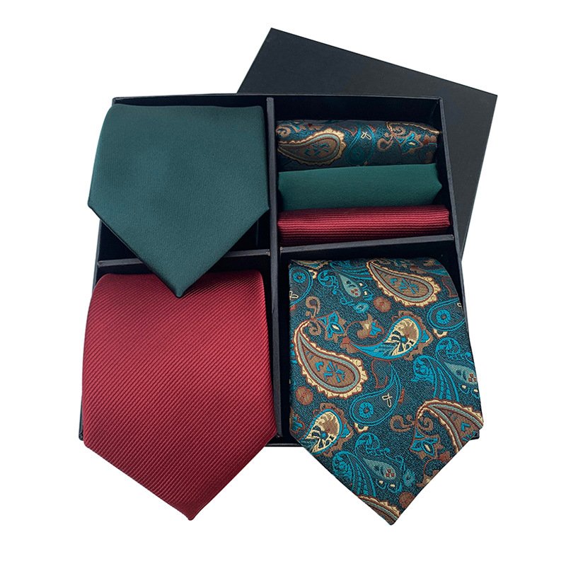 New men's tie good quality gift box business suit tie pocket towel 3 sets set