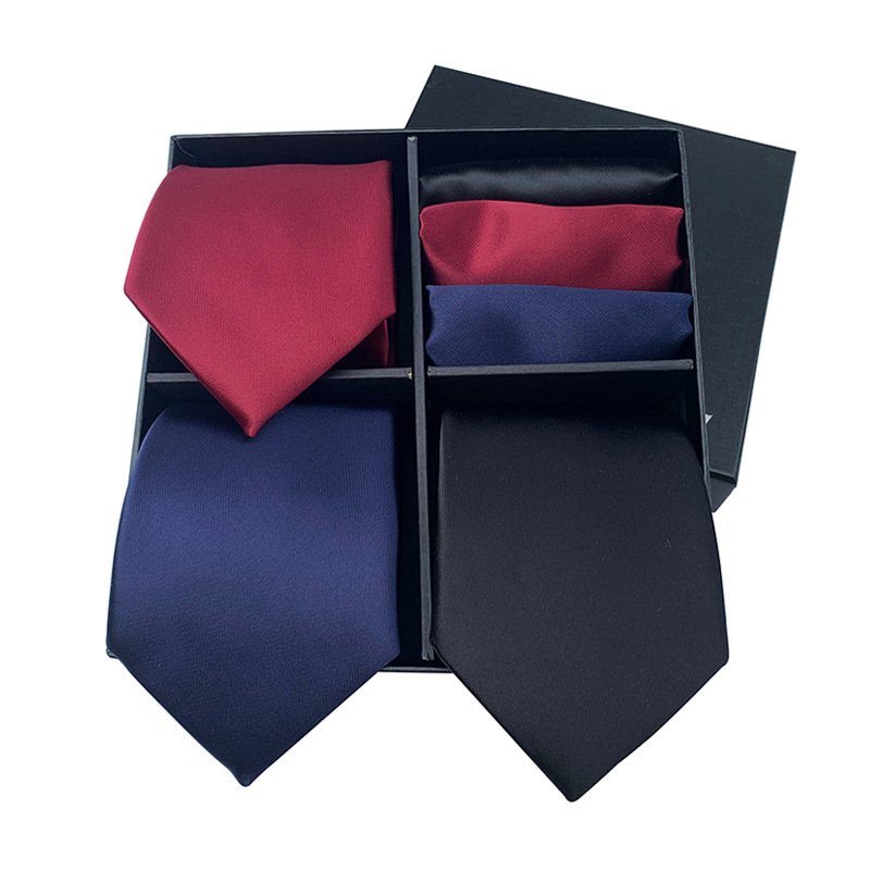 New men's tie good quality gift box business suit tie pocket towel 3 sets set