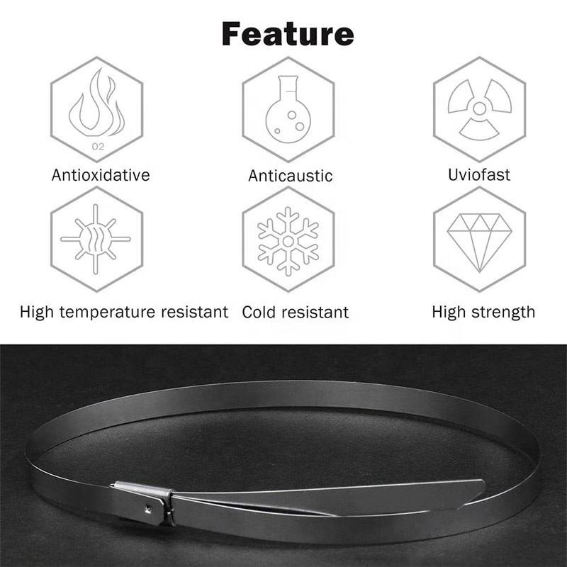 Stainless Steel Metal Cable Ties High Quality Ball Lock Self-locking Metal Stainless Steel Cable Strap Tie