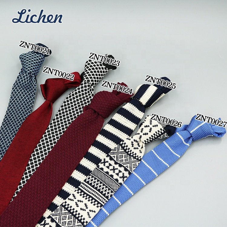 Gravata Slim Gravatas Para Homens Polyester Men Knit Tie for Knitted Machine Weave Necktie