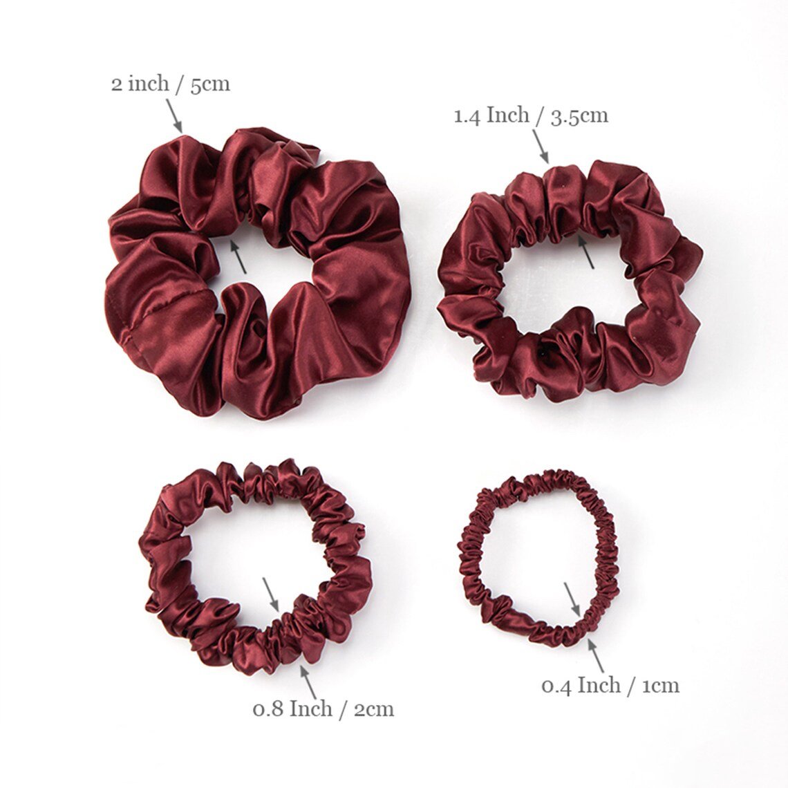 CHENGHE custom logo silk satin hair scrunchies for women wholesale 100% mulberry designed hair band ties set