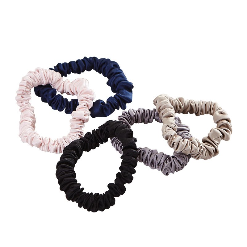 CHENGHE custom logo silk satin hair scrunchies for women wholesale 100% mulberry designed hair band ties set