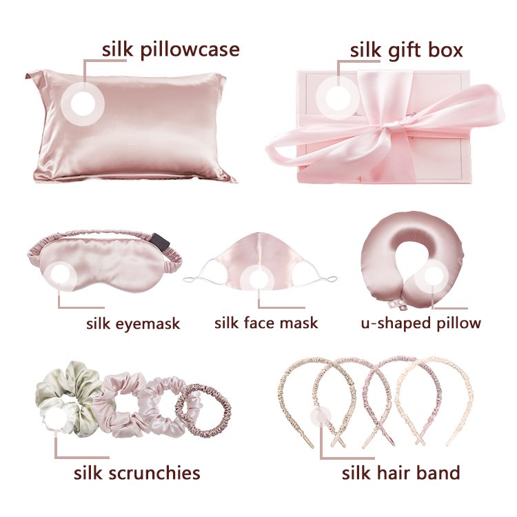 CHENGHE custom logo silk satin hair scrunchies for women wholesale 100% mulberry designed hair band ties set