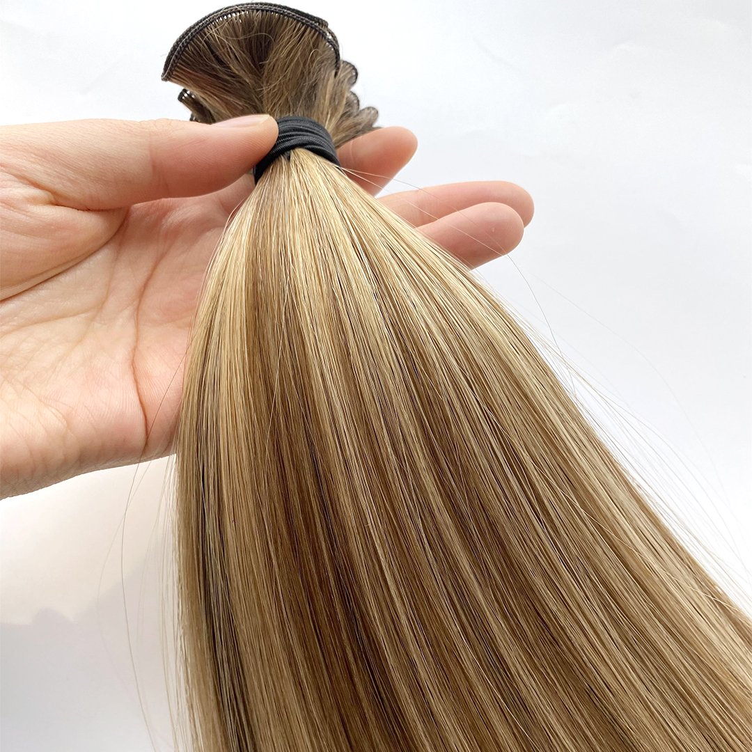 2024 Luxury quality human Handtied weft hair Remy Cuticle aligned 18in 22in warm and cold color ready to ship wholesale price