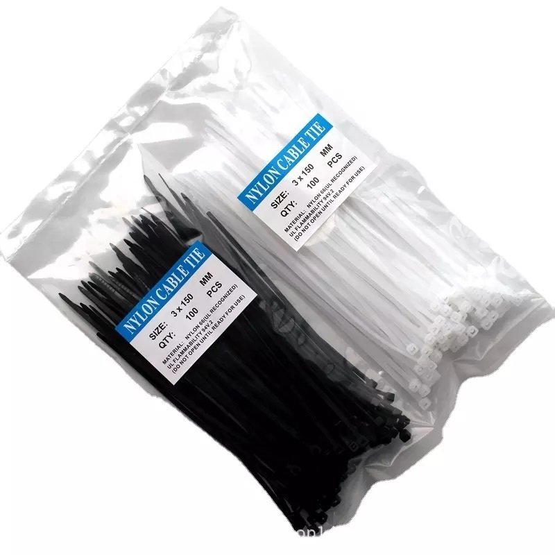 Free Sample White Black Self-locking Nylon Zip Ties Plastic Nylon Cable Ties UV Resistant China Supplier with UL Certificate