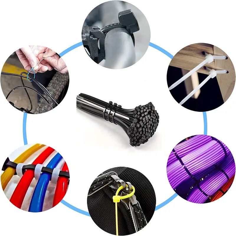 Free Sample White Black Self-locking Nylon Zip Ties Plastic Nylon Cable Ties UV Resistant China Supplier with UL Certificate