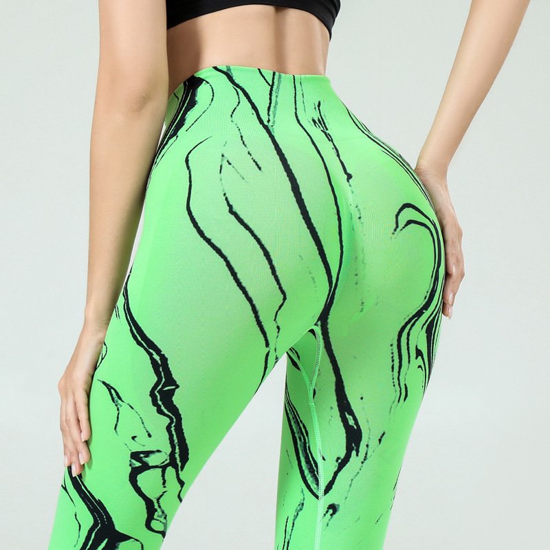 High Quality Women Striped Seamless Yoga Leggings Tie Dye High Waist Scrunch Butt Lifting Quick Drying Sports Pants for Women