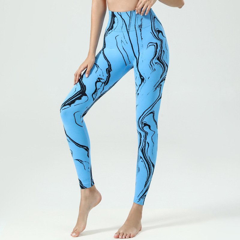 High Quality Women Striped Seamless Yoga Leggings Tie Dye High Waist Scrunch Butt Lifting Quick Drying Sports Pants for Women
