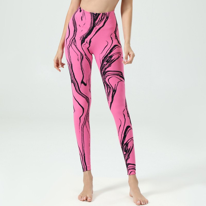 High Quality Women Striped Seamless Yoga Leggings Tie Dye High Waist Scrunch Butt Lifting Quick Drying Sports Pants for Women