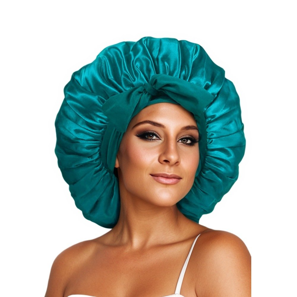 Women Tie Bonnets Adjustable Night Cap Jumbo Size Comfortable Wide Band for Braids Curly Long Hair