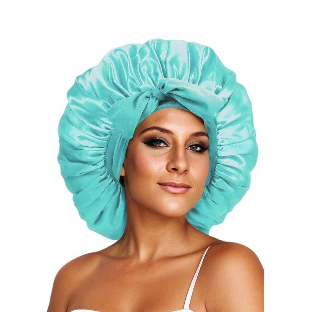 Women Tie Bonnets Adjustable Night Cap Jumbo Size Comfortable Wide Band for Braids Curly Long Hair