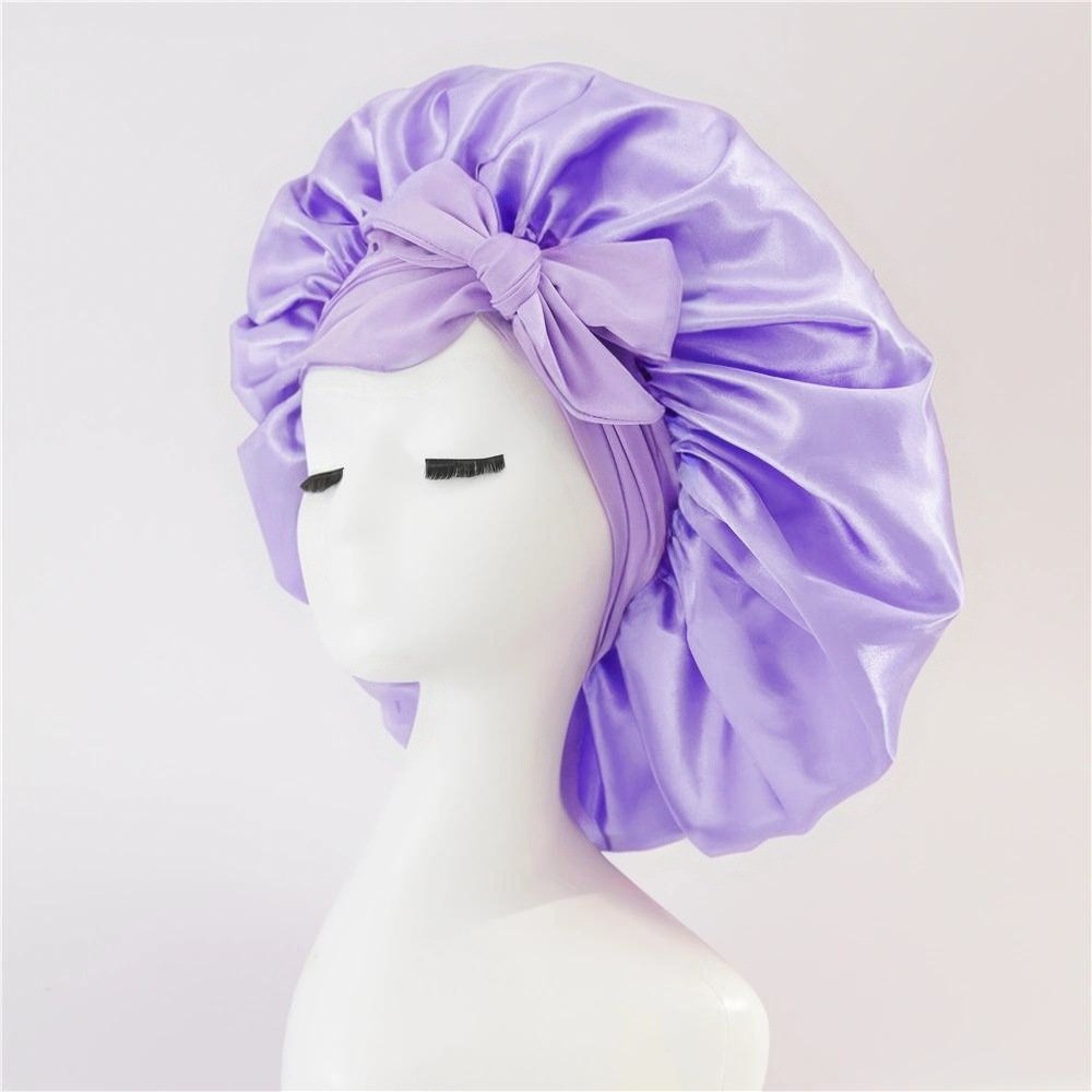 Women Tie Bonnets Adjustable Night Cap Jumbo Size Comfortable Wide Band for Braids Curly Long Hair