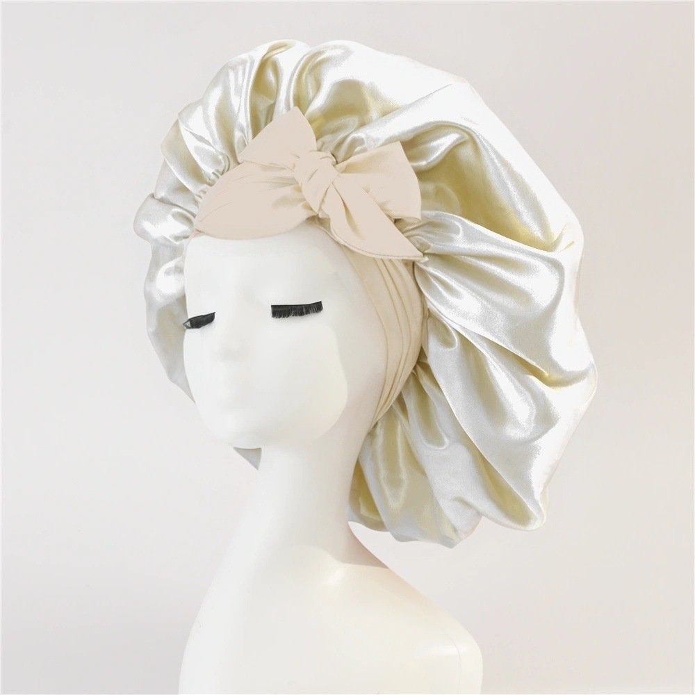 Women Tie Bonnets Adjustable Night Cap Jumbo Size Comfortable Wide Band for Braids Curly Long Hair