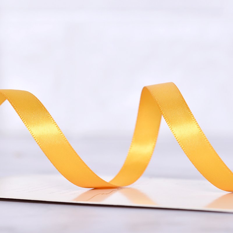 Ribest 9mm 100Y/R Yellow Double Face Satin Ribbon For Birthday Gift Boxes Packaging Wedding Decoration Wholesale