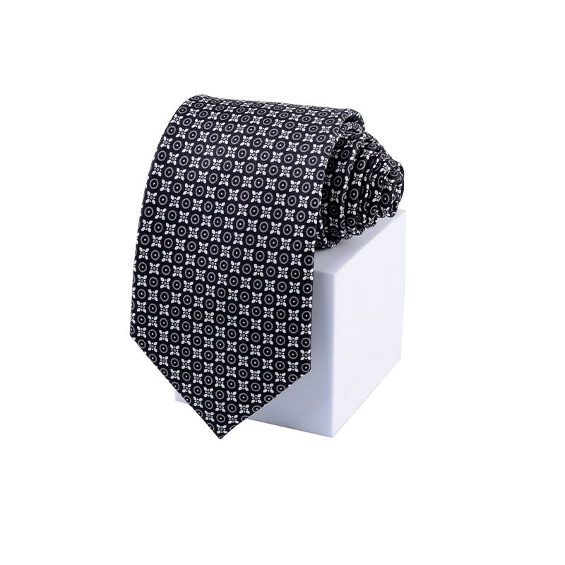 New Design Cheap Necktie Wholesale 100% Handmade Circle Pattern Luxury Pure Silk Custom Neck Tie For Men With Logo