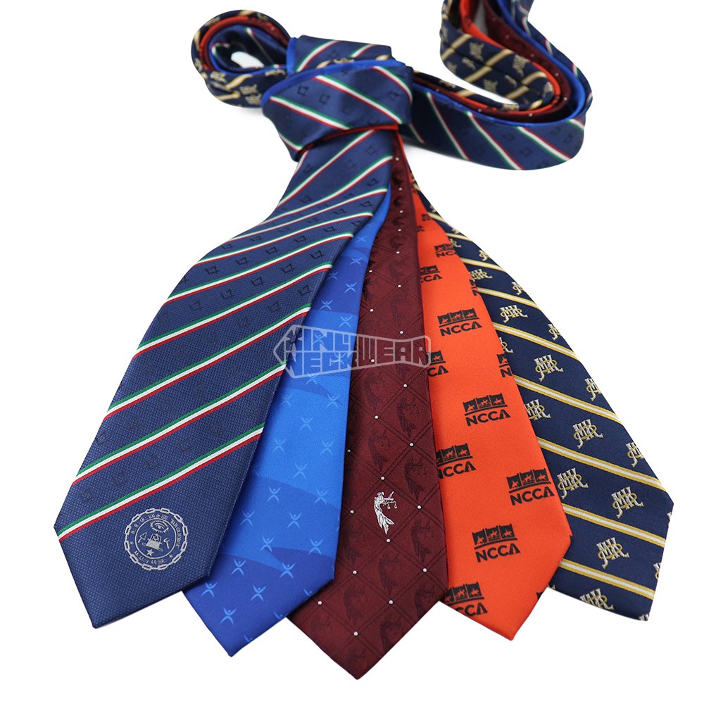 Quality Mens Ties Silk Masonic Monogram Logo Necktie Customized Polyester Striped Formal Neckties