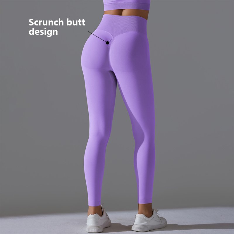 Supply Good Quality Breathable Lightweight Solid Color Quick Dry Gym Fitness Wear High Waist Yoga Pants Leggings For Women