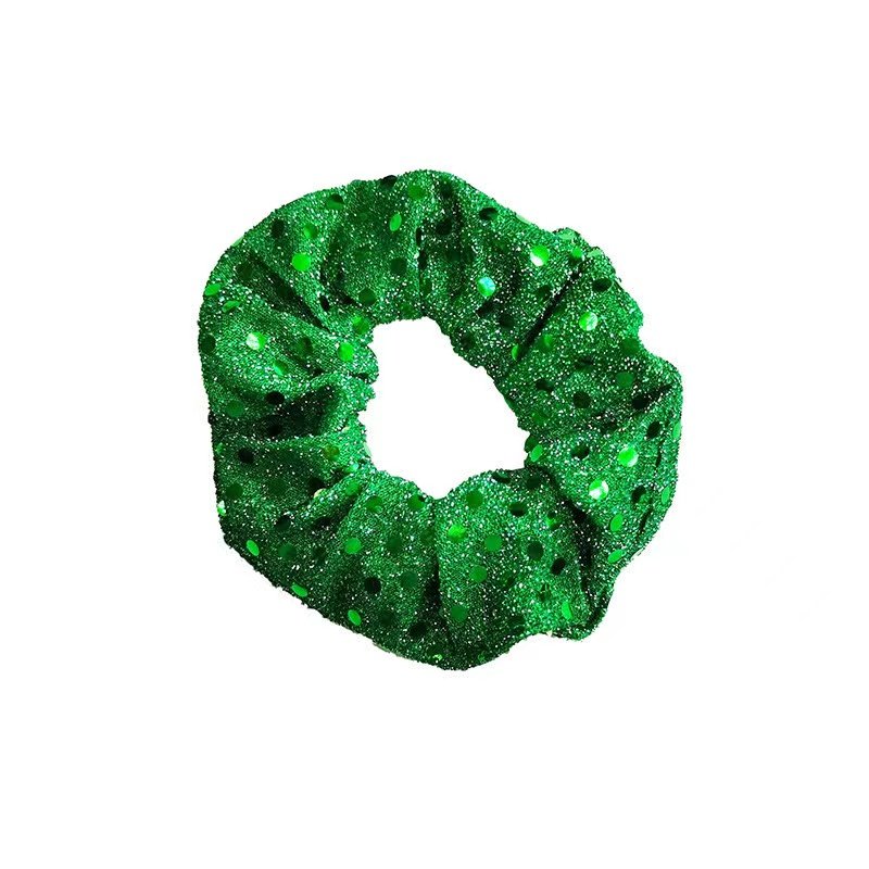 Winter Red Green Christmas Santa Furry Hair Scrunchies Elastic Hot Selling Plush Scrunchies Christmas Festival Accessories Women