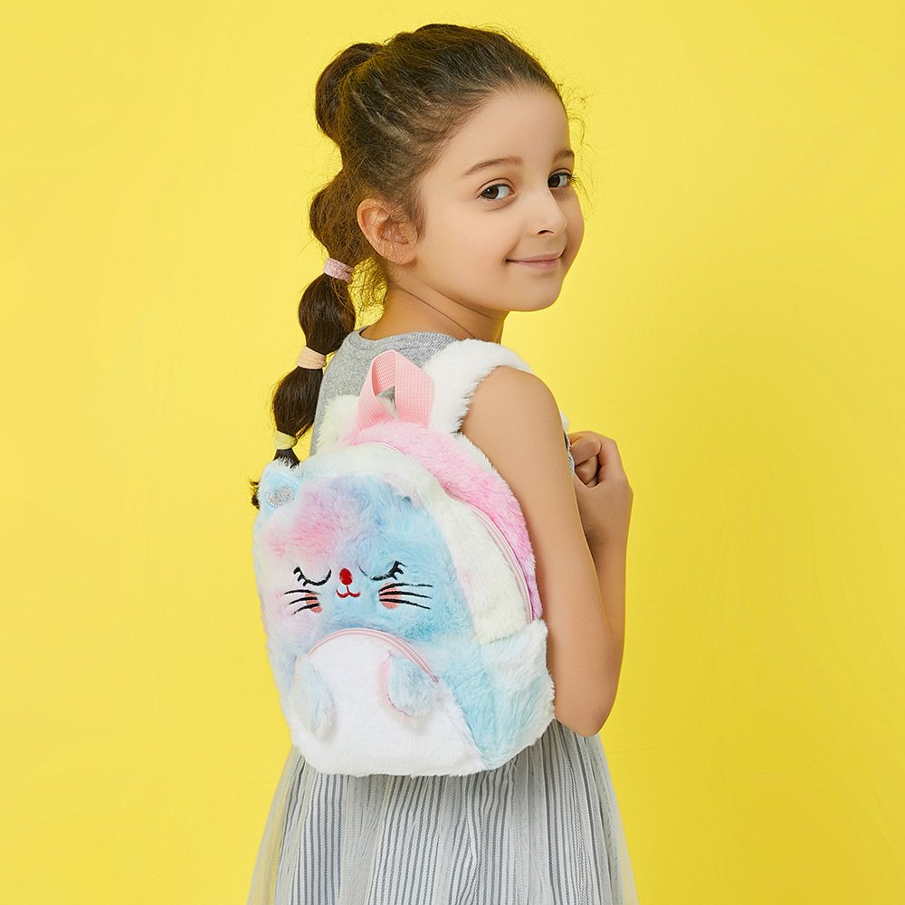 Factory Kids Gift Toy Bags Colorful Nursery School Bags Cute Mini Unicorn Cat Backpack purse Plush Rabbit Backpack for Girls