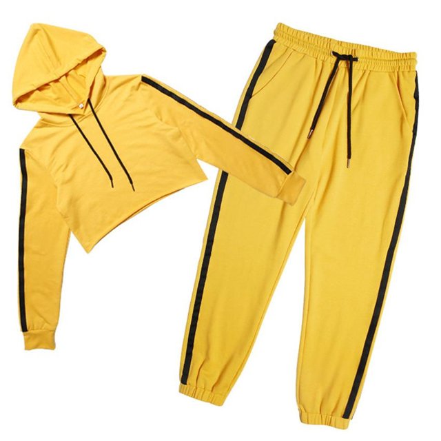Wholesale custom Women's Oversized Cropped Hoodie and Joggers set Loungewear clothes women Set