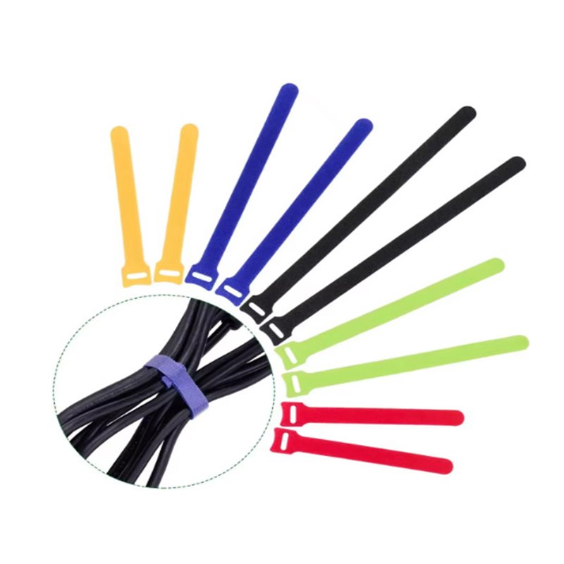 High Quality Reusable Double-Layer Nylon Ties Hook Loop Fastening Heat Resistance Elastic Adhesive 5 Color Options-Perfect