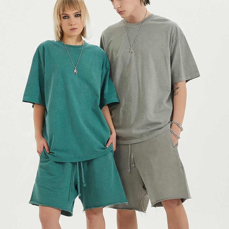Custom Women's T-shirts 100%cotton 220g plain short sleeve oversize drop shoulder streetwear in many colors