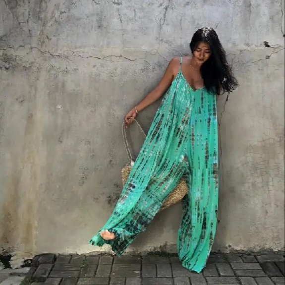 Tie Dye Jumpsuit Boho Yoga Jumpsuit Summer Jumpsuit For Woman Outdoor Beach Dress Maxi Summer Dress