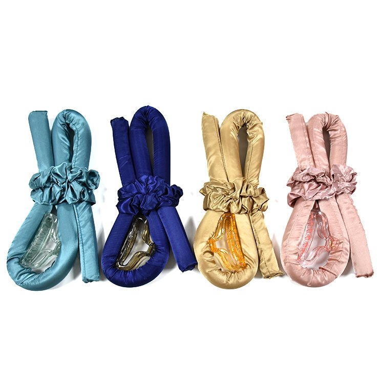 Wholesale Factory Sleeping Heatless Hair Curls Silk Sleeping Hair Curler Silk Satin Hair Roller