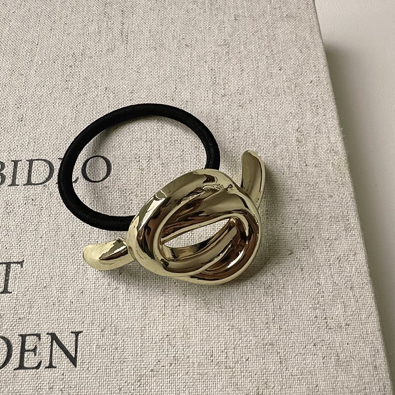 Wholesale Hot Selling Elastic Hair Bands Ponytail Cuffs Hair Ties Metal Geometric Shape Tied Horsetail Hair Rope For Women