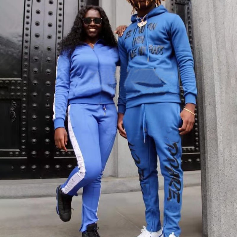 wholesale stacked sweatsuits men cotton blank sweat suits stacked pants sets men