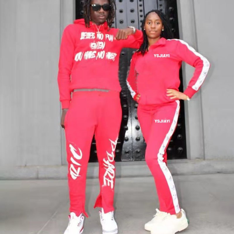 wholesale stacked sweatsuits men cotton blank sweat suits stacked pants sets men