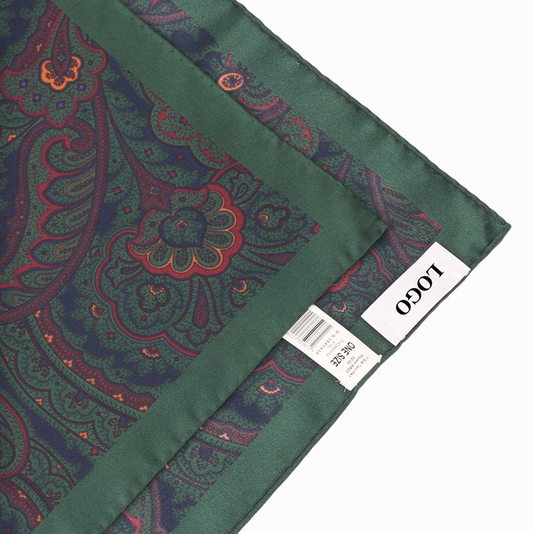 33X33 CM Silk Factory Wholesale High Quality Handkerchief Print Custom Pocket Square For Party Paisley Pattern Hanky For Men