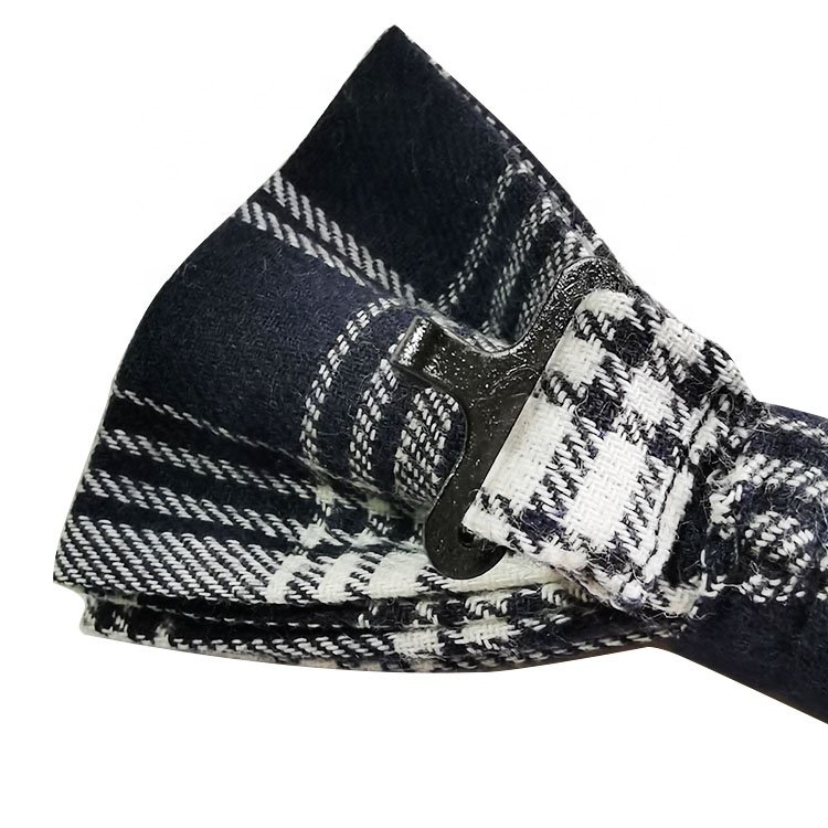Fashion Black And White Silk Pretied Bow Tie Stripe pattern Bowtie For Women Gift