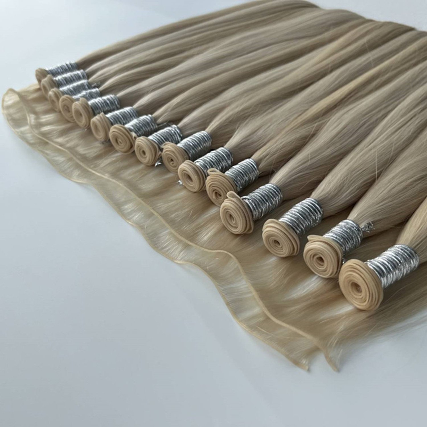 Russian 100% Human Virgin Remy Hair New Hand Tied Weft Seamless Genius Weft Double Drawn Human Hair Extensions