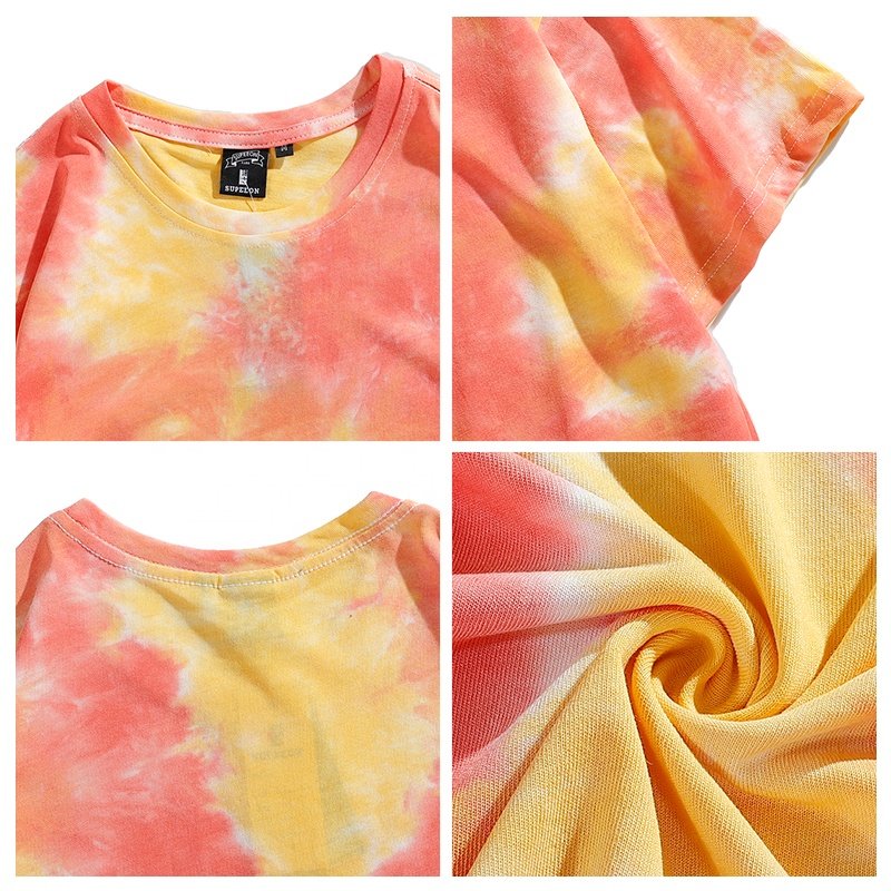 High Quality Oversized TShirt Tie Dye Multi-Colored Tie Dye T-Shirt Cotton Summer T Shirt Dye Tie
